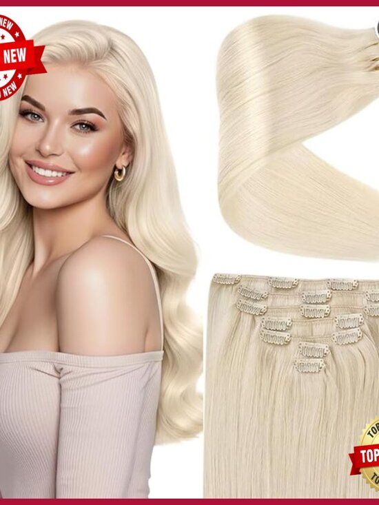 18 Inch Human Hair Clip-In Extensions 7pc 120g for Volume Styling main image 6